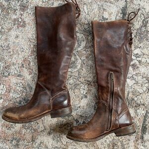 Brown Leather Knee-High Boots
